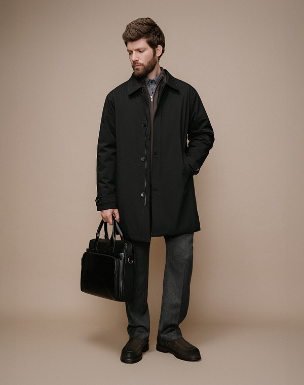 602-5212-102 Сумка мужская нат.кожа/текстиль черн, L, Mascotte