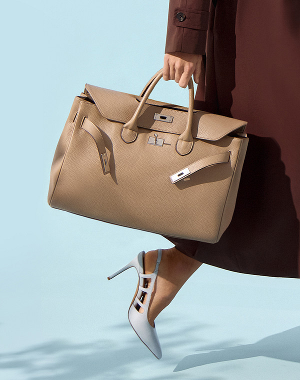 658-6101-110 Сумка женская нат.кожа/текстиль беж, L, Mascotte