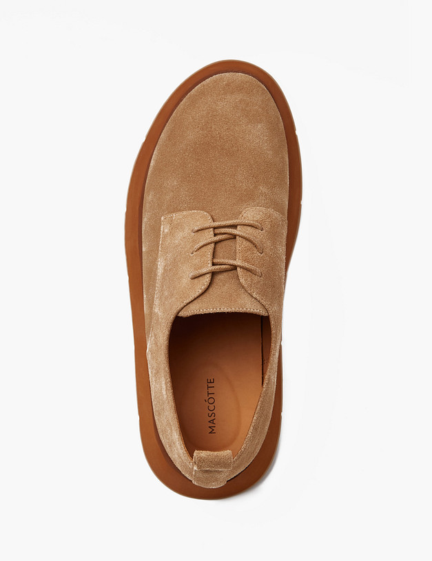 Бежевые женские велюровые полуботинки MASCOTTE 172-3201316-2210M | ракурс 6