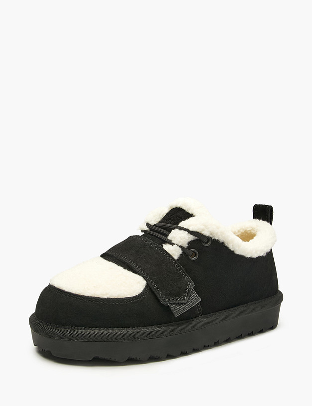 Черно-белые детские угги MASCOTTE 98-521051-0202 | ракурс 3