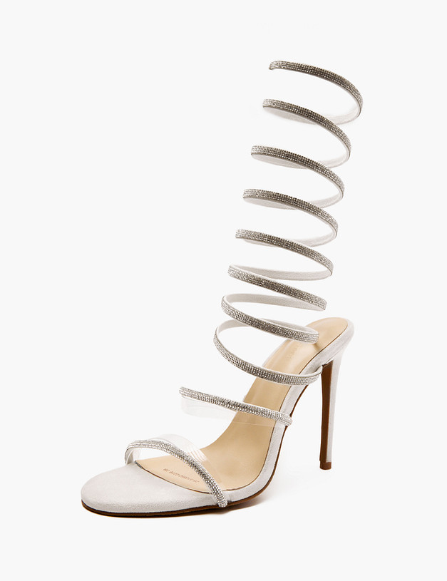 Серебристые женские босоножки MASCOTTE 25-512892-0216 | ракурс 3