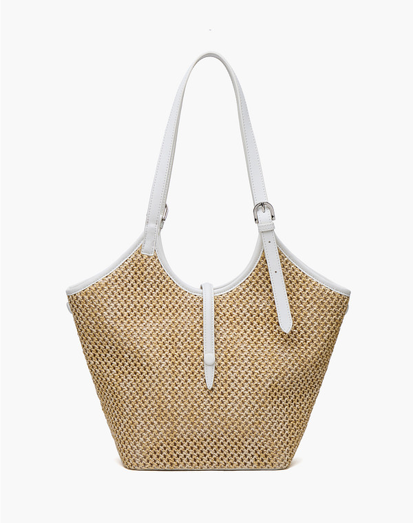 660-6109-208 Сумка женская и.мат.-и.кожа/текстиль беж-бел, L, Mascotte