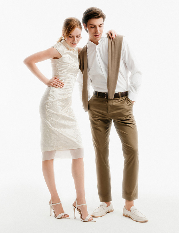 Молочные мужские лоферы MASCOTTE 22-511811-0101 | ракурс 1