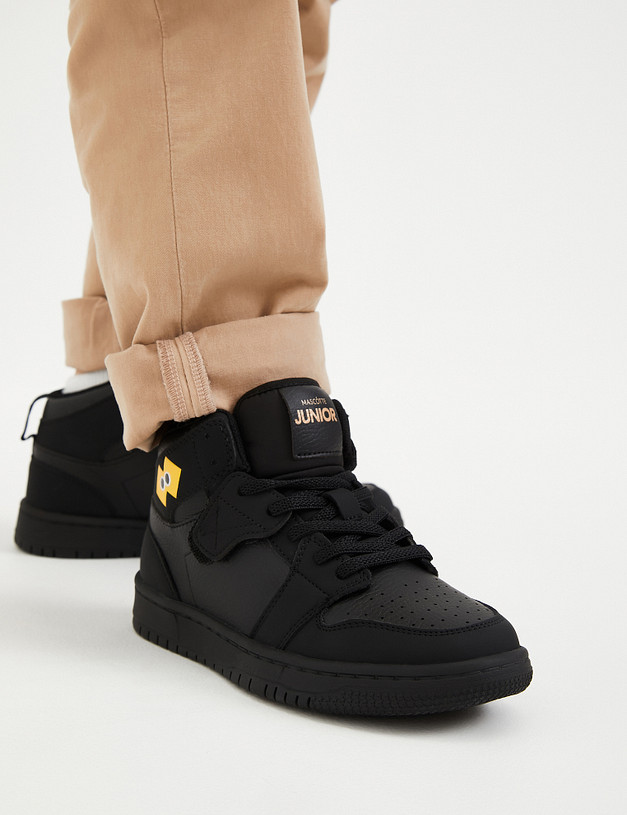 Черные высокие кроссовки для детей MASCOTTE 234-321921-0602 | ракурс 10