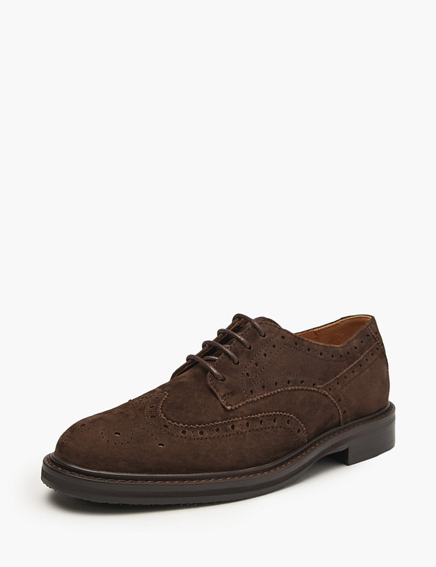 Коричневые женские велюровые броги MASCOTTE 22-5201111-4680M | ракурс 2