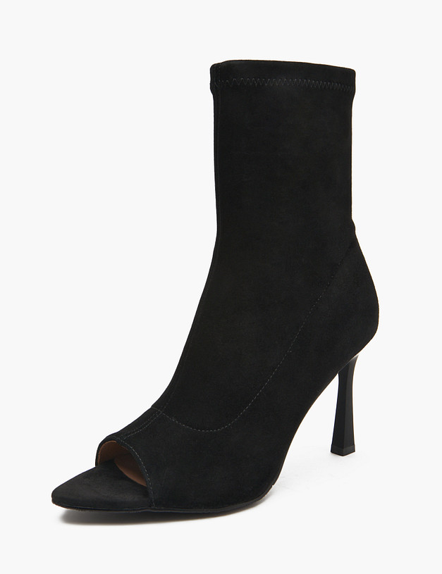 Черные велюровые женские ботильоны MASCOTTE 233-510511-0602 | ракурс 2