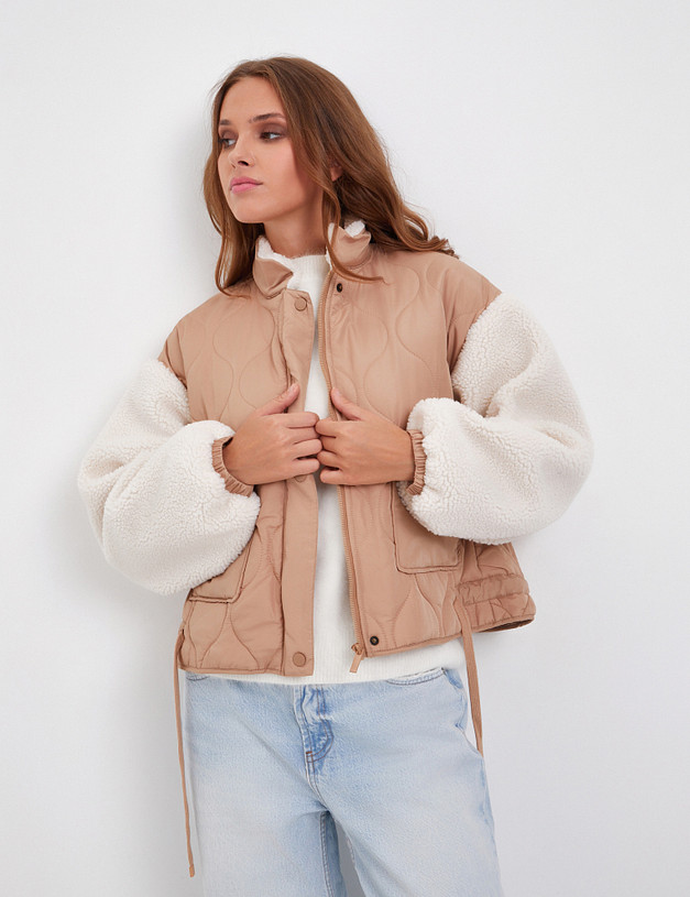 Бежевая женская куртка MASCOTTE 874-4204-2408 | ракурс 3 Бежевая женская куртка MASCOTTE 874-4204-2408 | ракурс 3