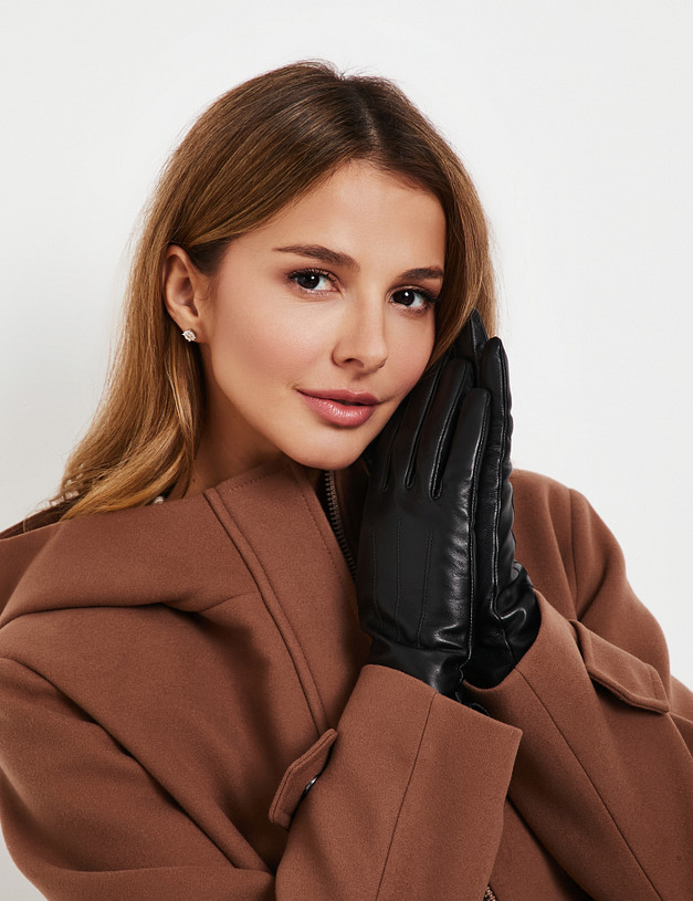 Черные женские перчатки MASCOTTE 709-1222-1002 | ракурс 1