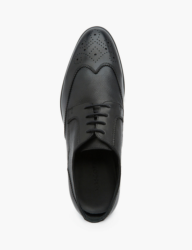 Черные кожаные мужские броги MASCOTTE 128-310715-0102 | ракурс 5 Черные кожаные мужские броги MASCOTTE 128-310715-0102 | ракурс 5