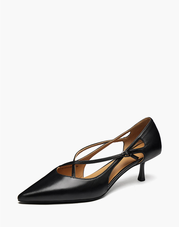 100-611812-0502 Туфли летние женские нат.кожа/нат.кожа черн, Mascotte