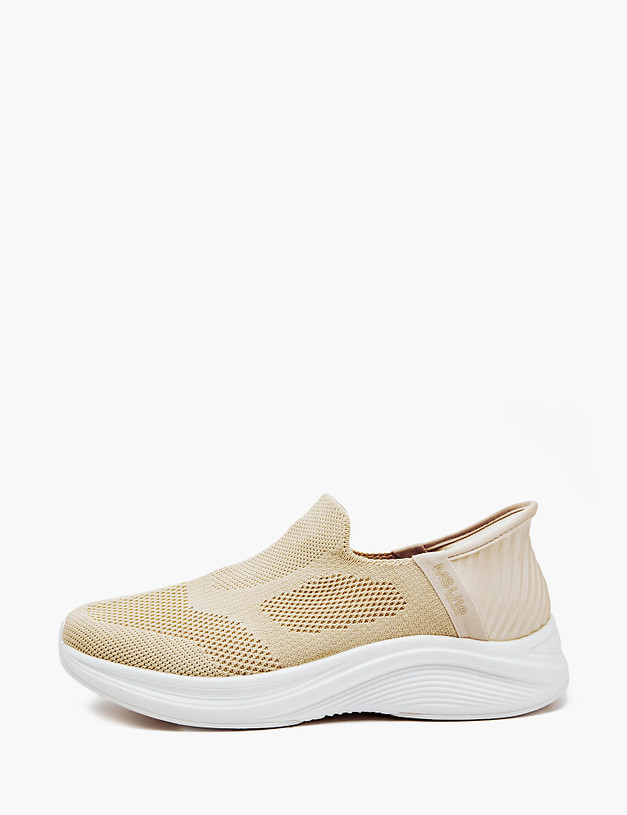 Бежевые текстильные женские кроссовки  MASCOTTE 181-411221-0208 | ракурс 1