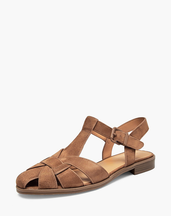 126-615211-0613 Туфли летние женские велюр/нат.кожа рыж, Mascotte