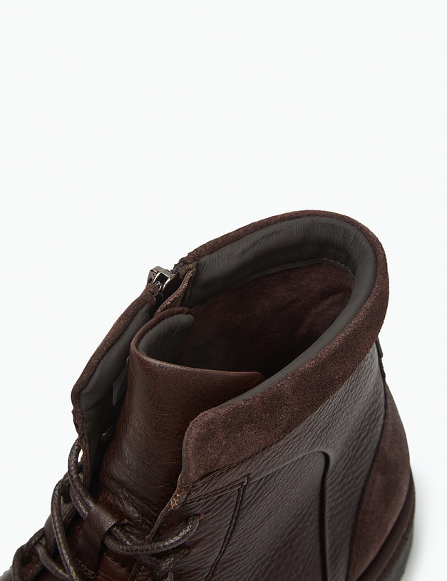 Коричневые мужские ботинки из кожи и велюра MASCOTTE 22-320621-0109 | ракурс 7