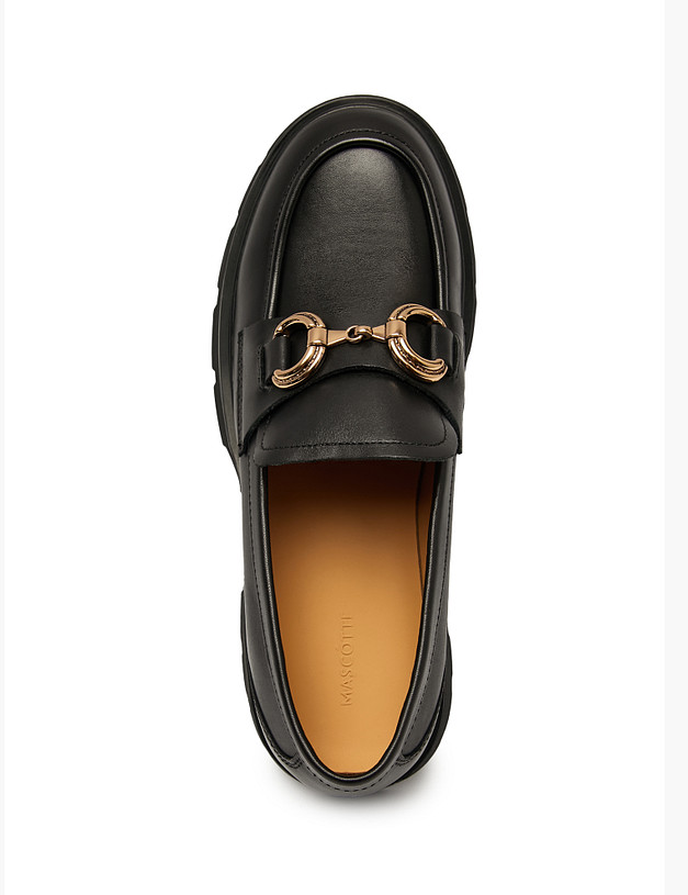 Черные женские лоферы из натуральной кожи MASCOTTE 58-220811-0102 | ракурс 4