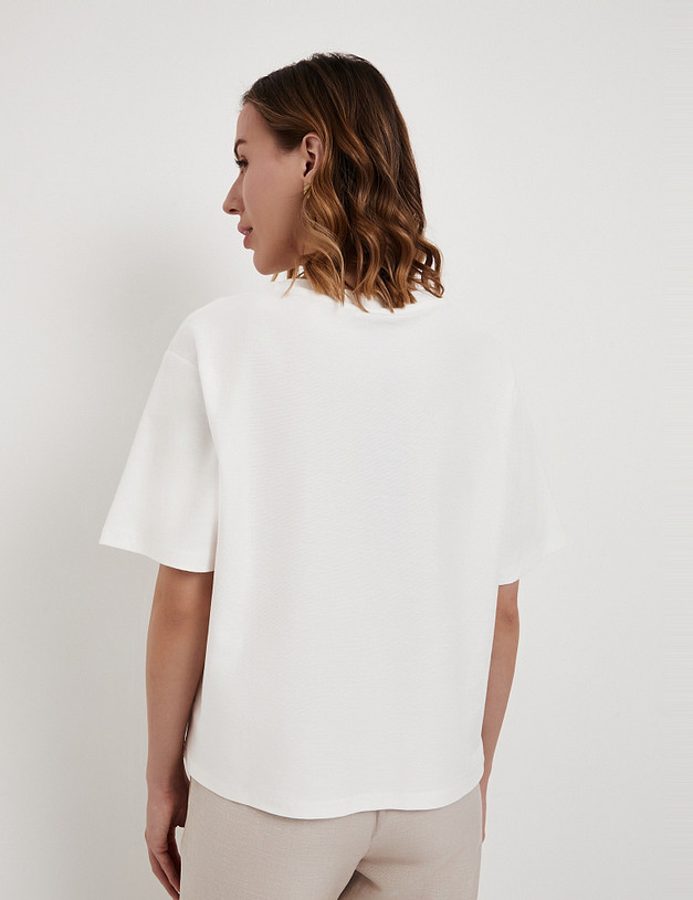 Белая женская футболка MASCOTTE 888-6119-2601 | ракурс 6