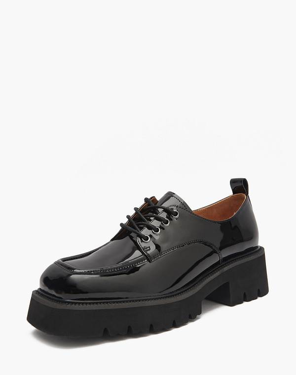 195-510911-3701M Полуботинки женские лак.кожа/нат.кожа черн, Mascotte