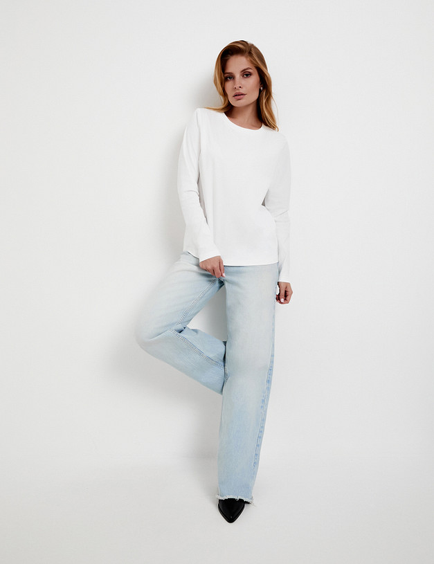 Белый женский лонгслив MASCOTTE 976-5202-2601 | ракурс 2