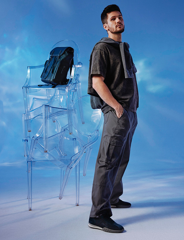 Синие мужские кроссовки из текстиля MASCOTTE 22-4192111-0203 | ракурс 1