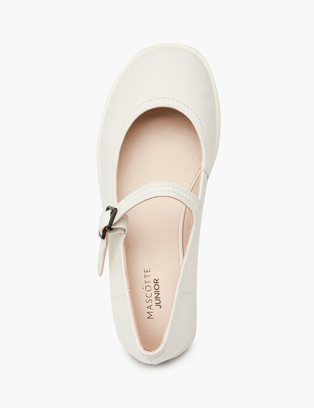Молочные балетки для девочек с ремешком MASCOTTE 126-412013-0601 | ракурс 6 Молочные балетки для девочек с ремешком MASCOTTE 126-412013-0601 | ракурс 6