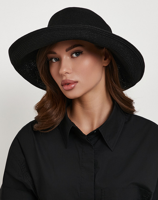 766-6142-2402 Шляпа женская целлюлоза-текстиль черн, Mascotte