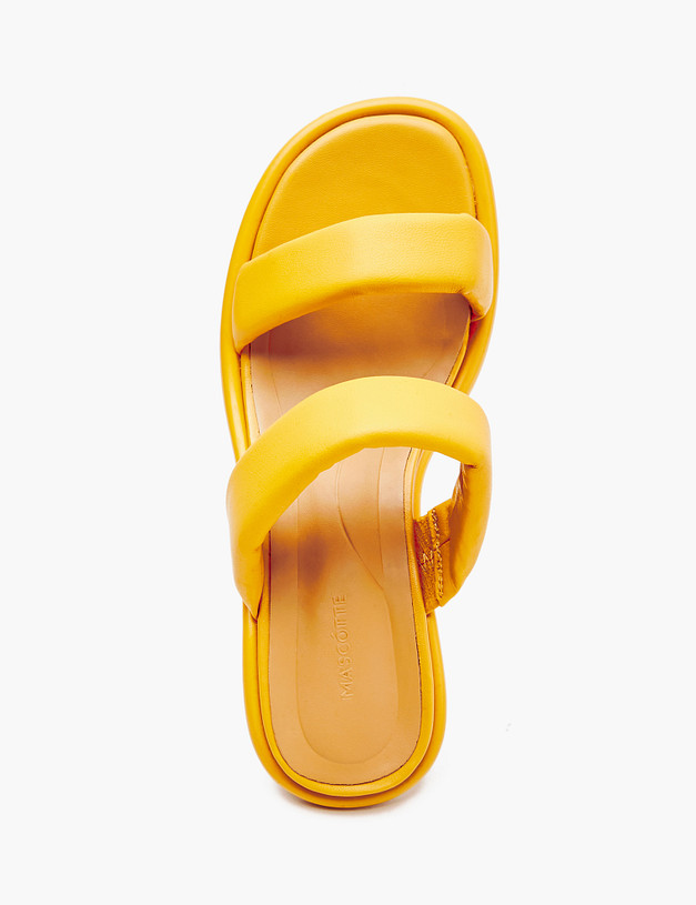 Желтые кожаные женские мюли MASCOTTE 233-4126111-7521M | ракурс 4 Желтые кожаные женские мюли MASCOTTE 233-4126111-7521M | ракурс 4