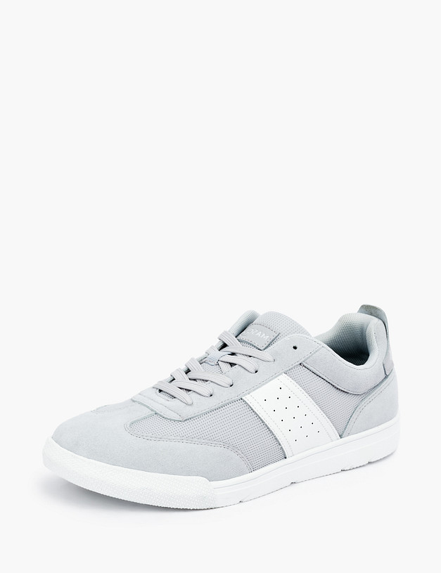 Серые мужские кеды из велюра и текстиля MASCOTTE 189-2113122-0210 | ракурс 3