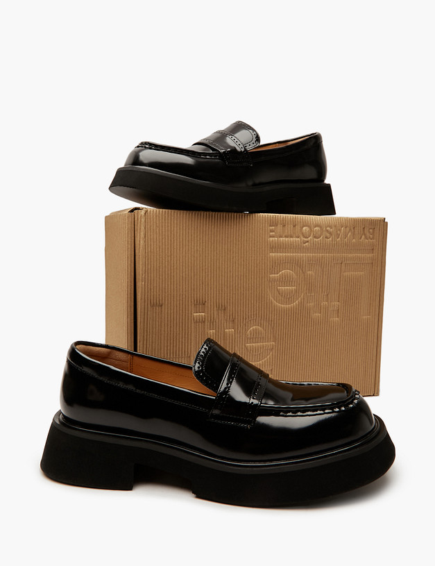 Черные женские лоферы из кожи MASCOTTE 58-412011-0102 | ракурс 6