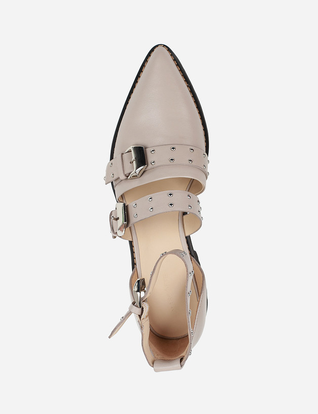 Бежевые туфли на низком каблуке MASCOTTE 09-111211-3526M | ракурс 5