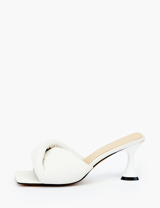 Белые кожаные женские сабо MASCOTTE 11-212091-0501 | ракурс 3