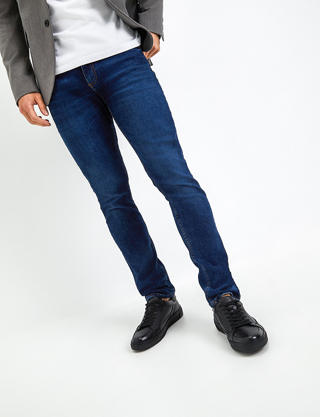 Черные кожаные мужские кеды MASCOTTE 58-321212-0102 | ракурс 1