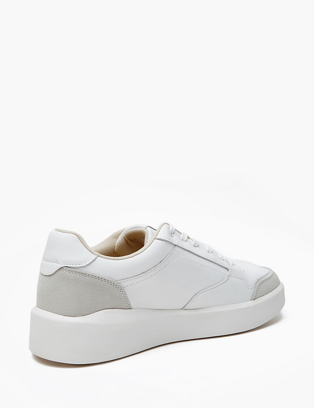 Белые мужские кеды из кожи и велюра MASCOTTE 189-3130221-0601 | ракурс 3