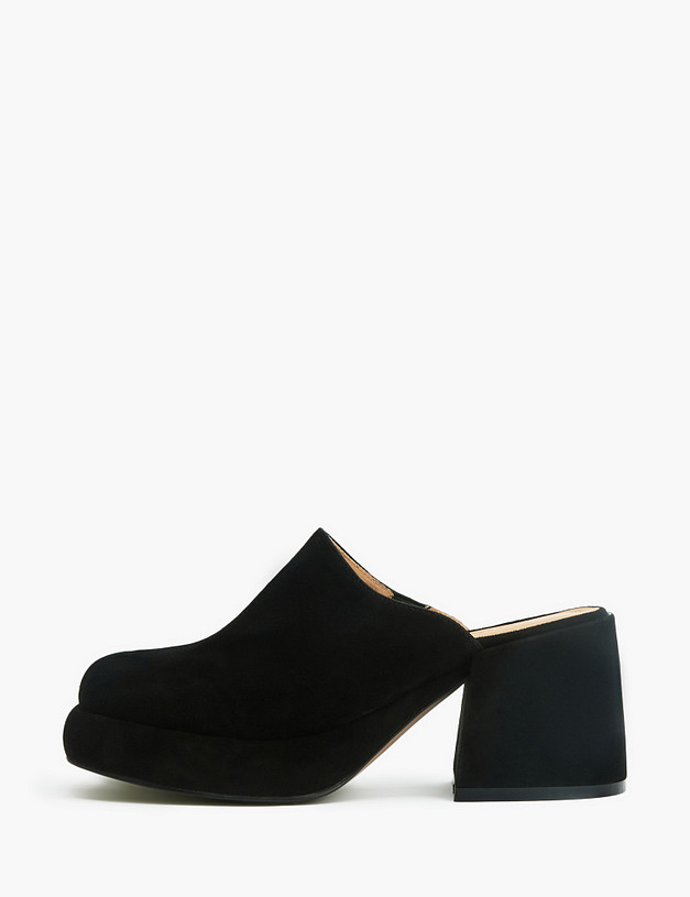 Черные велюровые женские сабо MASCOTTE 233-314411-3605M | ракурс 1 Черные велюровые женские сабо MASCOTTE 233-314411-3605M | ракурс 1