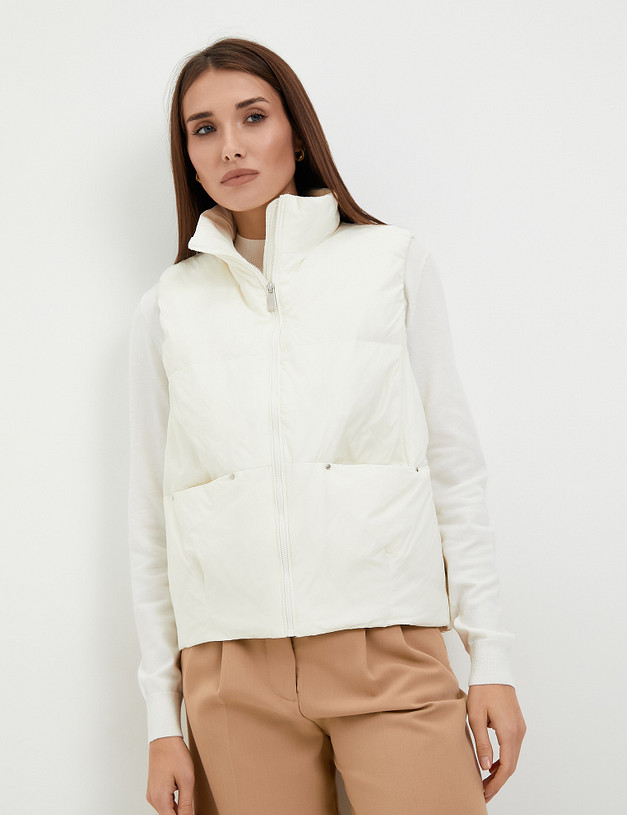 Белый женский жилет MASCOTTE 234-3320-2401 | ракурс 5 Белый женский жилет MASCOTTE 234-3320-2401 | ракурс 5