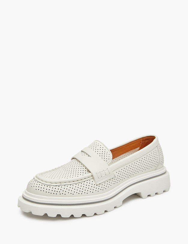 Белые женские лоферы MASCOTTE 58-510611-0101 | ракурс 2