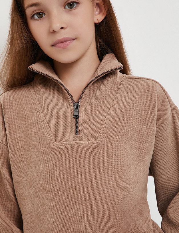 Джемпер для девочек цвета капучино MASCOTTE 888-5215-2409 | ракурс 3