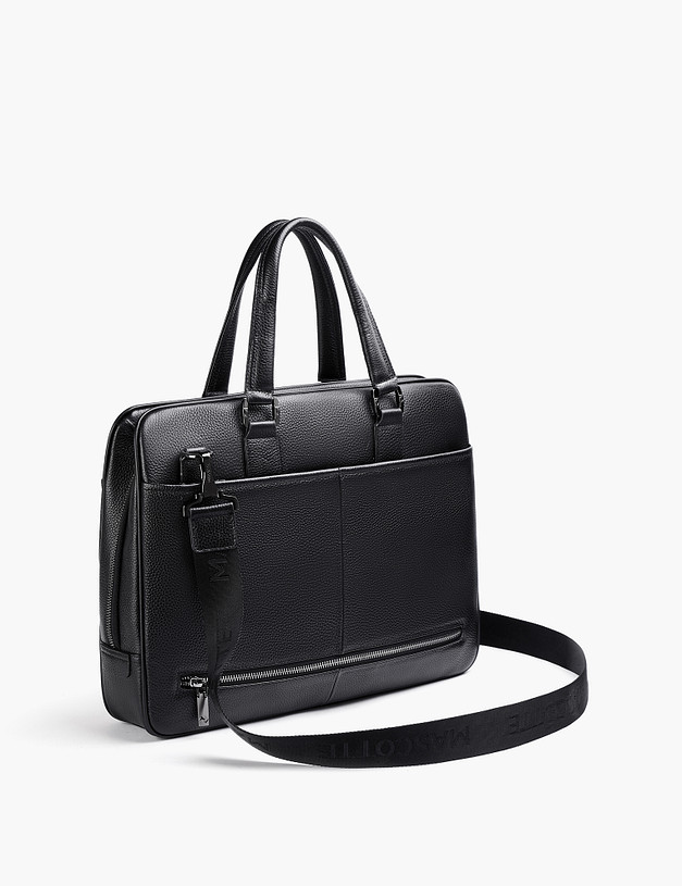 Черный мужской портфель MASCOTTE 602-5210-102 | ракурс 2 Черный мужской портфель MASCOTTE 602-5210-102 | ракурс 2
