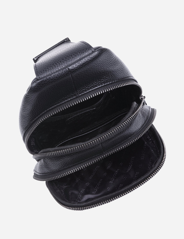 Черная кожаная мужская сумка MASCOTTE 604-0116-102 | ракурс 5