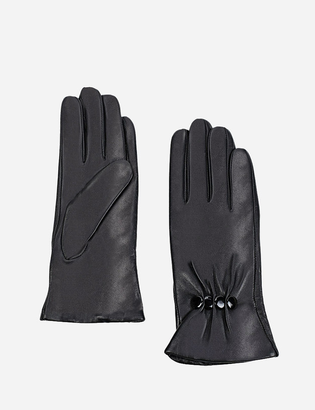 Черные женские перчатки MASCOTTE 717-1209-102 | ракурс 1 Черные женские перчатки MASCOTTE 717-1209-102 | ракурс 1