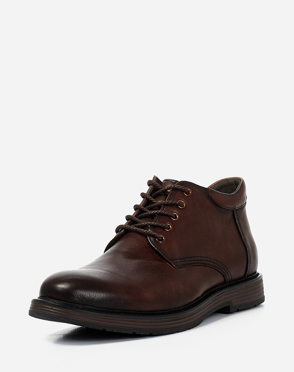 58-121722-0109 Ботинки мужские нат.кожа/ворсин-нат.кожа корич, Mascotte