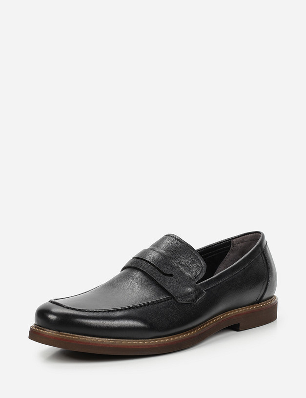 Черные кожаные мужские лоферы MASCOTTE 58-110321-0102 | ракурс 3