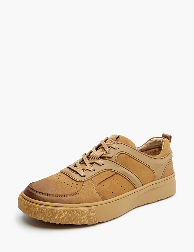 Бежевые мужские кеды из нубука MASCOTTE 58-3150922-3327M | ракурс 2 Бежевые мужские кеды из нубука MASCOTTE 58-3150922-3327M | ракурс 2