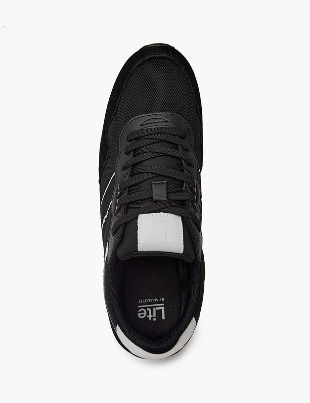 Черные мужские кроссовки из текстиля и кожи MASCOTTE 189-417821-0202 | ракурс 4 Черные мужские кроссовки из текстиля и кожи MASCOTTE 189-417821-0202 | ракурс 4