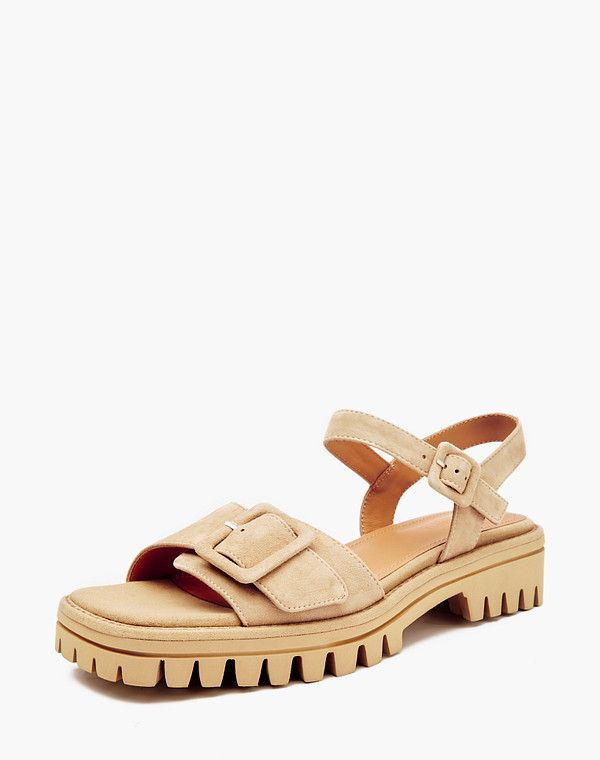 233-4123912-4625M Туфли летние женские велюр/нат.кожа беж, Mascotte