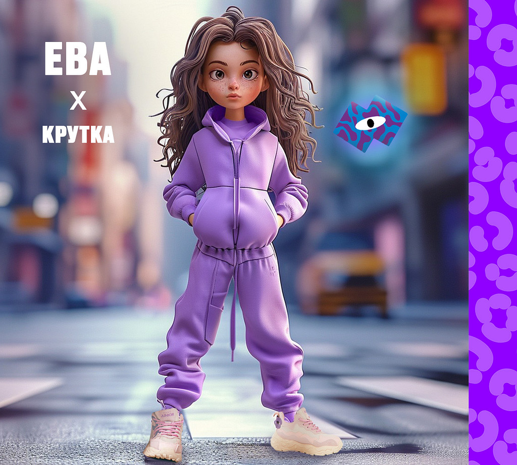 Девочка Ева и маскотикс Крутка