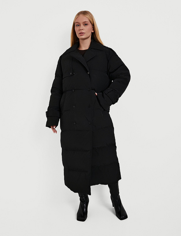 Черное женское пальто MASCOTTE 852-5223-2402 | ракурс 2