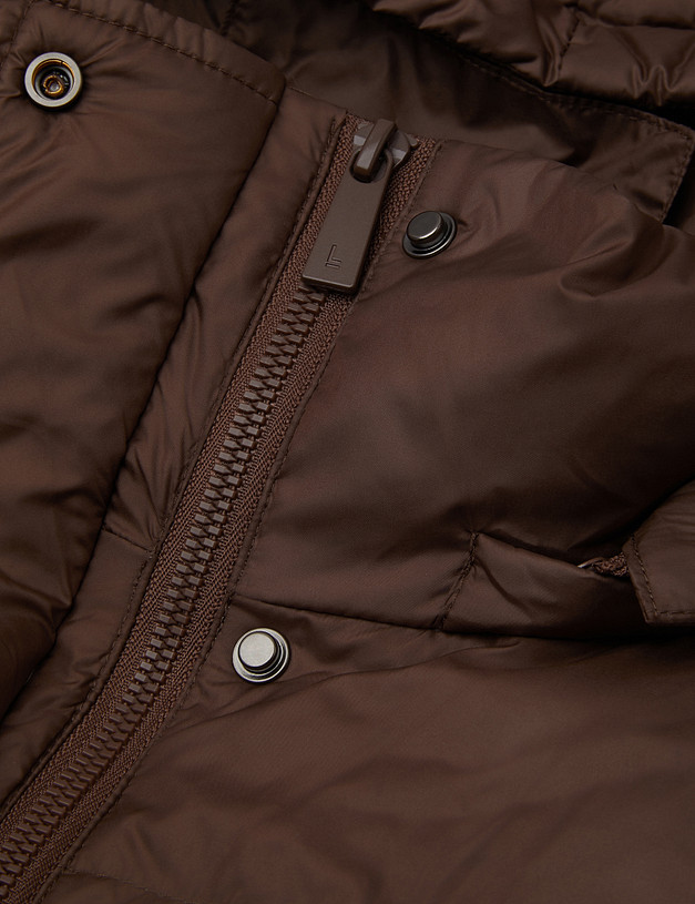 Коричневая женская дутая куртка с ярким подкладом MASCOTTE 234-3300-2409 | ракурс 8