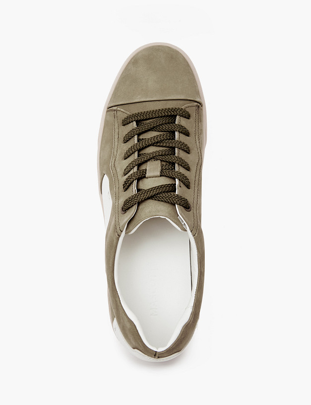 Оливковые мужские кеды из нубука и кожи MASCOTTE 58-4132015-3335M | ракурс 4