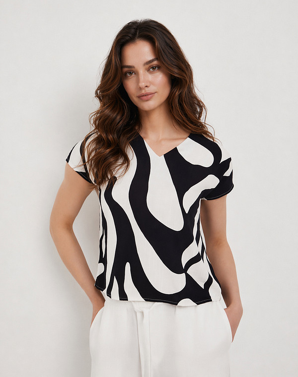 973-6112-2403 Блузка женская темн-синий, Mascotte