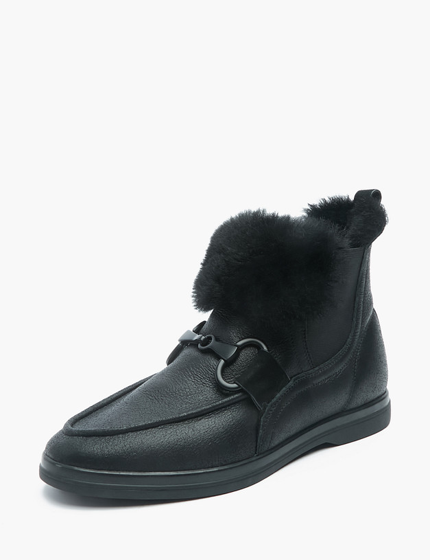 Черные женские челси на меху MASCOTTE 99-0288231-0920 | ракурс 2 Черные женские челси на меху MASCOTTE 99-0288231-0920 | ракурс 2