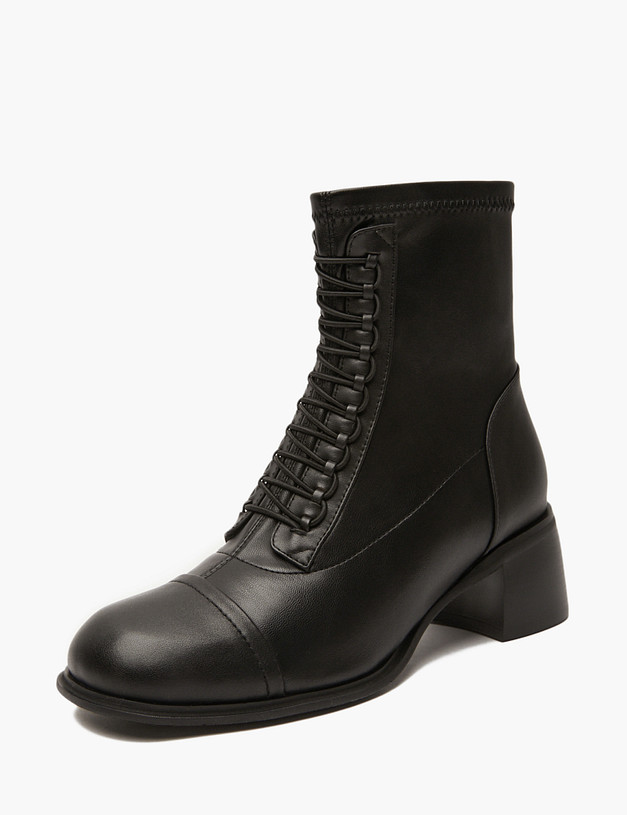 Черные женские ботильоны со шнуровкой MASCOTTE 233-414121-0102 | ракурс 2